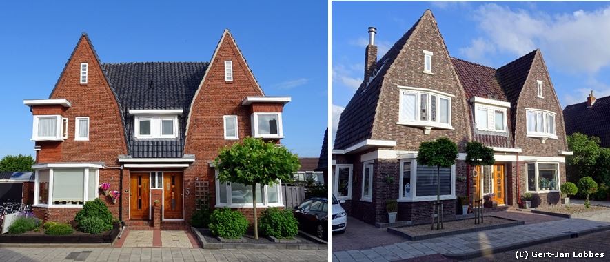 Voorbeelden van dubbele woonhuizen.